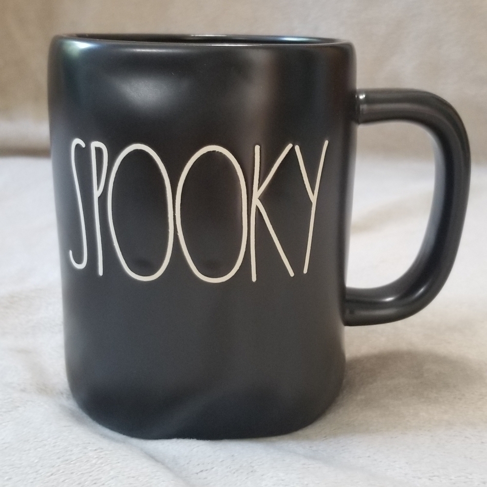 Rae Dunn Spooky Seasonal Halloween Holiday Coffee Mug. Solid Black. NWT.